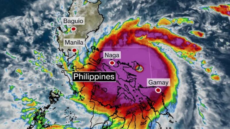O Super τυφώνας Goni προσεγγίζει τις Φιλιππίνες